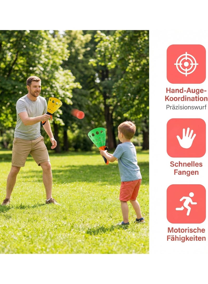 1st Choice First Choice Fun Ball Catching Game - Set of 2 Launchers and 2 Balls - Interactive Sports Game for Kids and Family - Assorted Colors - Image 2