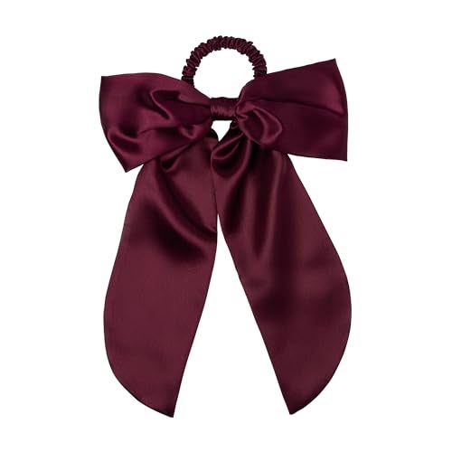 Slip Pure Silk Hair Bow Crimson Oversized Mulberry Silk Bow with BuiltIn Hair Tie Reduces Breakage Creases Frizz Luxurious Hair Accessory - Image 3