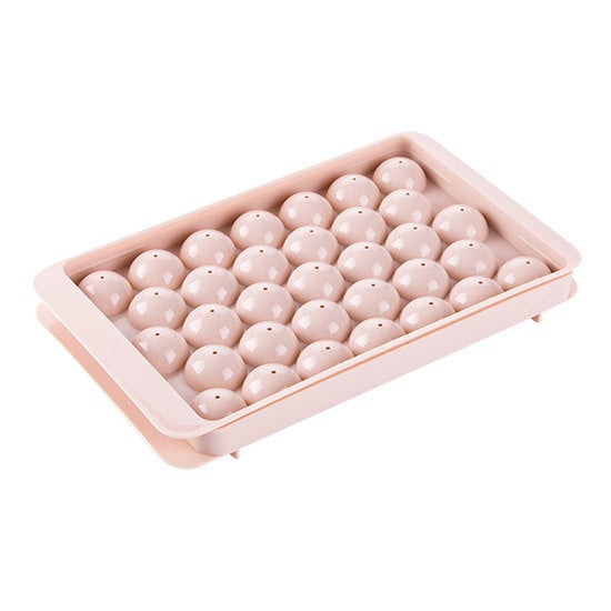 33-Cell Round Ice Mold with Lid Pale pink 