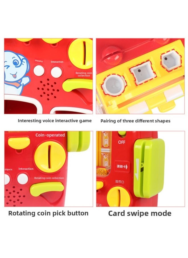 null - Children's Beverage Vending Machine Vending Machine Vending Machine Play House Coin Card Card Self-service Shopping Simulation Vending Machine Toy-Color:Vending Machine-Red [Coin Card Swipe Interactive Voice] Postal Box-Specifications:Not Charged - Image 1