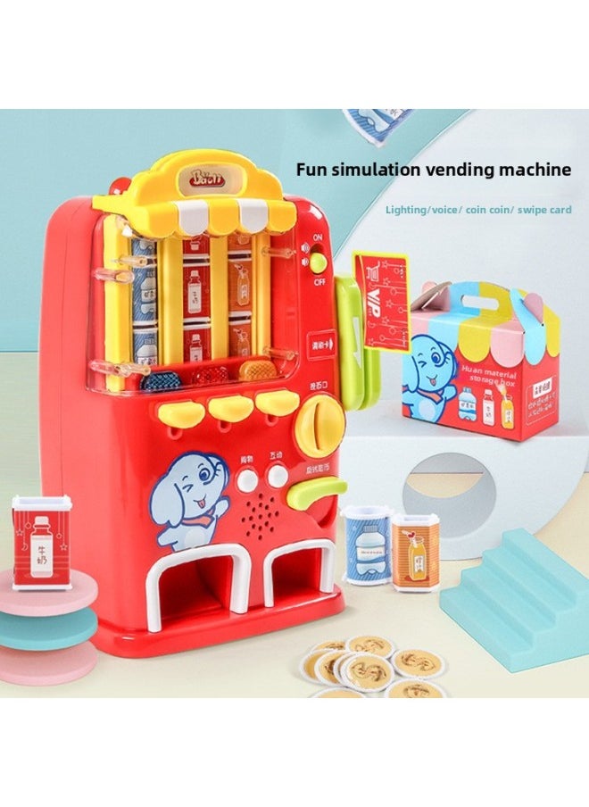 null - Children's Beverage Vending Machine Vending Machine Vending Machine Play House Coin Card Card Self-service Shopping Simulation Vending Machine Toy-Color:Vending Machine-Red [Coin Card Swipe Interactive Voice] Postal Box-Specifications:Not Charged - Image 1