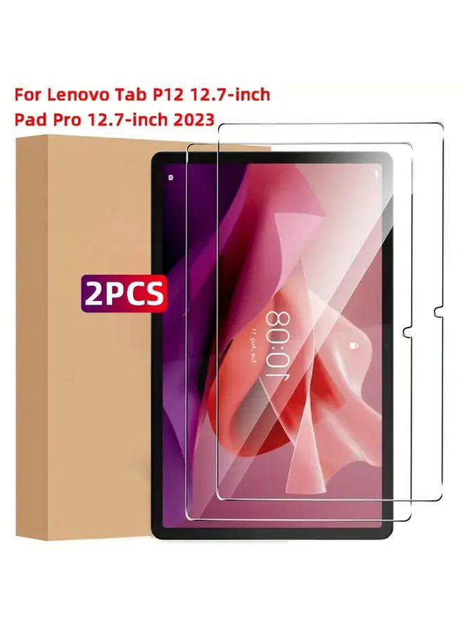 Tempered Glass Screen Protector 2 Pack for Tab P12 12 7 Inch HD Anti Scratch Anti Fingerprint Easy Installation - Image 1
