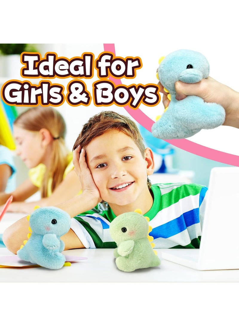 SOLARAE Dino Keychain, Toys Key Chain, Mini Plush Toys Key Chain, Cartoon Plush Doll,  Fat Dino Stuffed Animal for Girls ? Boys, Birthday Gifts (Blue) - Image 3