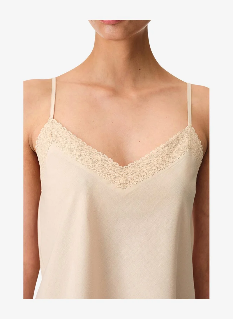 بنتي Women Belle Sleeveless Beige Night Dress