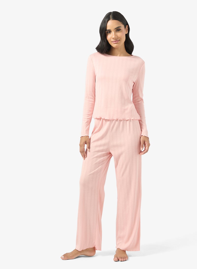 Ginger Cozy Pointelle Top & Pyjama Set - Image 1