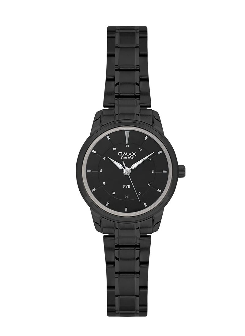 OMAX - Omax Women's Luxury Wrist Watch, Watches for Women, Stainless Watches, Stainless Band, Black Round Dial, Waterproof Watch, 1 Year Warranty - Image 1