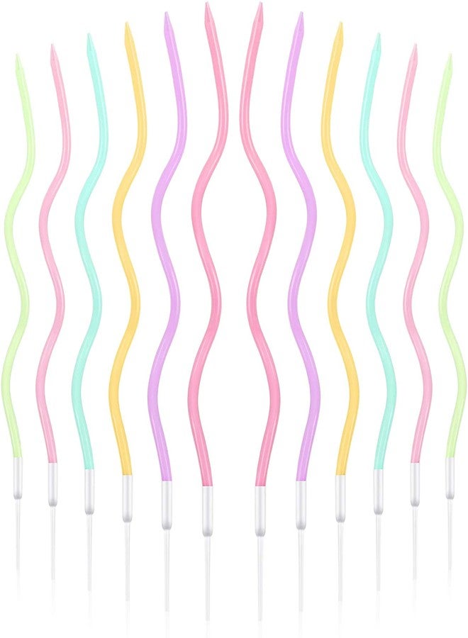 Happy Space - 6pcs Multi Color Twisted/Spiral Pastel Colors Birthday Candles. Cake/Cupcake Decoration for Birthdays/Anniversary/Baby Shower - Image 1