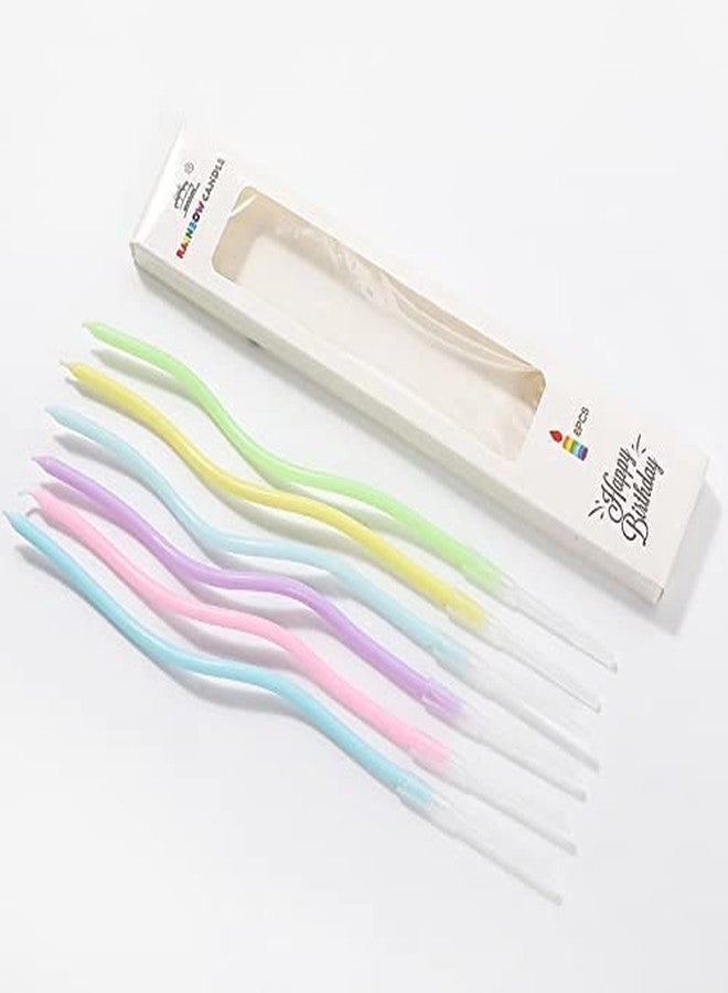 Happy Space - 6pcs Multi Color Twisted/Spiral Pastel Colors Birthday Candles. Cake/Cupcake Decoration for Birthdays/Anniversary/Baby Shower - Image 3