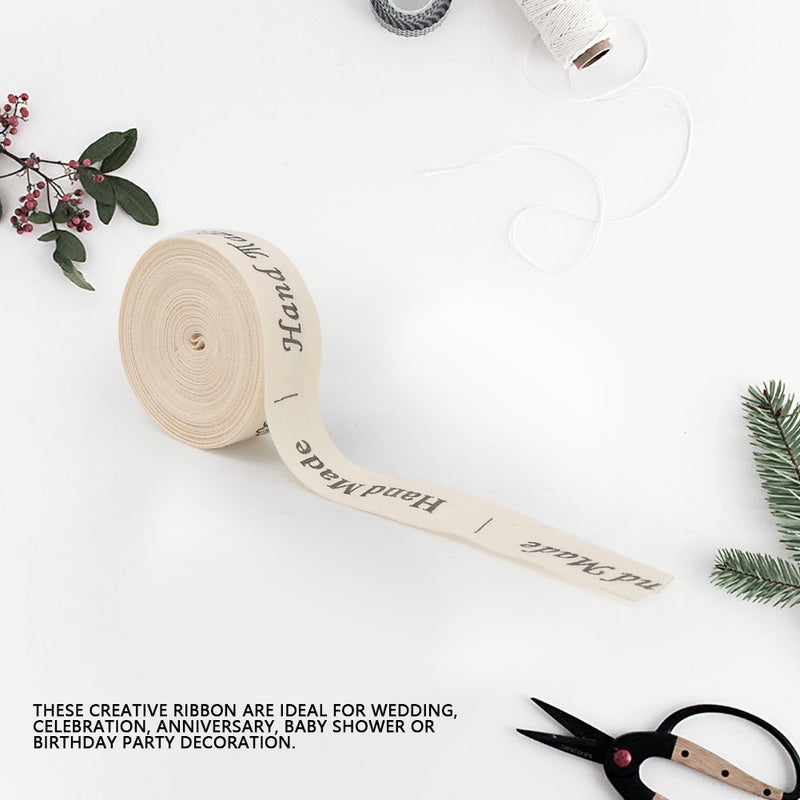 Natural Cotton Hand Made Fonts Ribbon 1.5cm for Gift Packaging

(#1) - Image 1