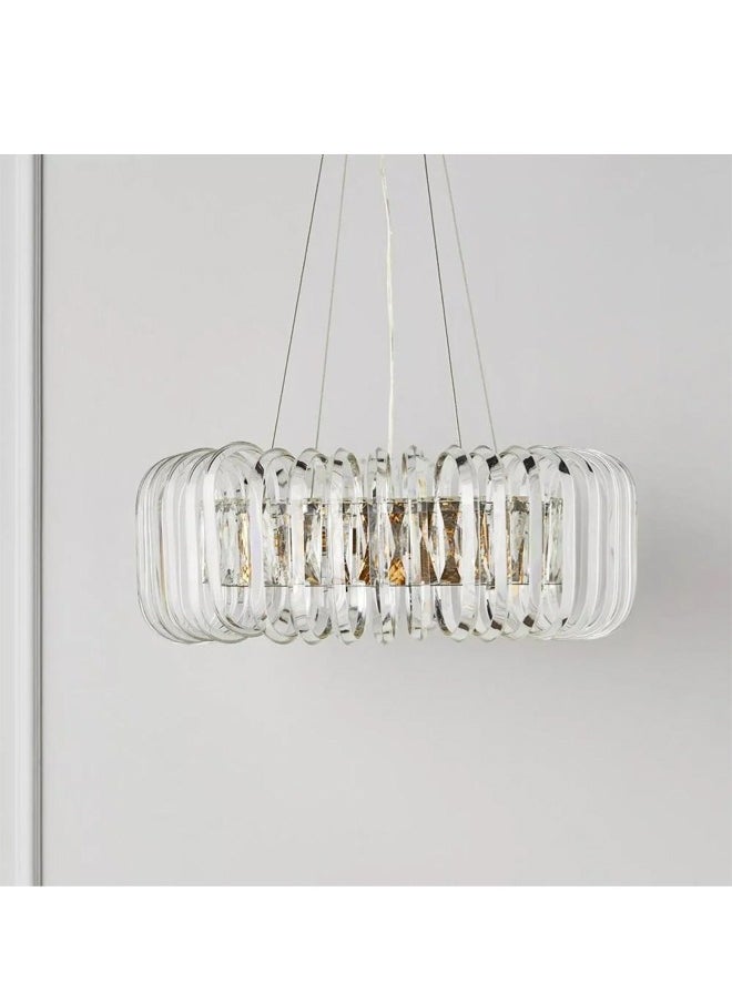 BTM Luxury Oval Crystal Chandelier – Modern Hanging Pendant Light – 110cm Wide for Living Rooms & Halls – 220V  - Image 1