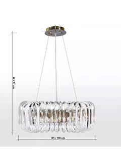 BTM Luxury Oval Crystal Chandelier – Modern Hanging Pendant Light – 110cm Wide for Living Rooms & Halls – 220V  - Image 4