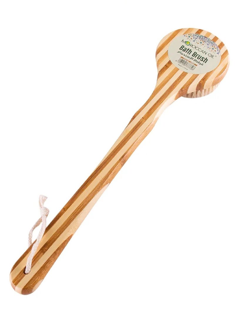 Moroccan Oil - Bath Brush Made With Natural Material and With Long Handle To Reach and Clean Areas Difficult To Reach By Hands - Image 1