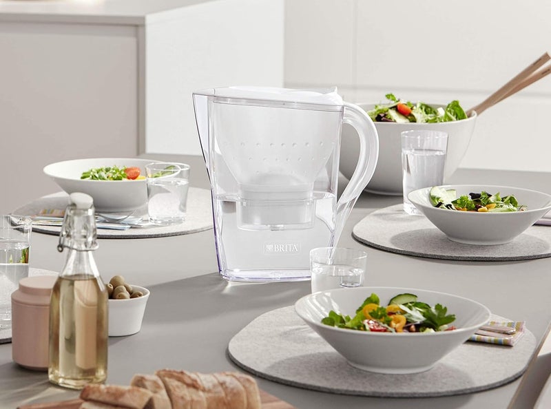 BRITA جهاز تصفية المياه ماريللا XL مصنوع في ألمانيا سعة 3.5 لتر أبيض | تصفية قوية بتقنية MicroFlow | لآلئ كربون نشط للحصول على طعم ماء طازج ومغذي - Image 5