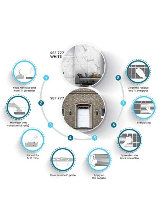 SOMANY SEF 777 / 777 White Elevation Tile Adhesive – High-Performance, Waterproof & Polymer-Modified Cementitious Adhesive for Vitrified Tiles, Granite & Natural Stone - Image 2