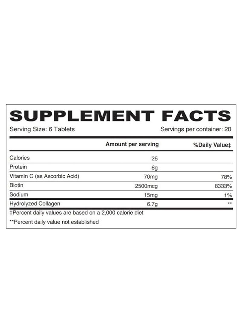 SUNSHINE NUTRITION - Collagen Max Tablets With Vitamin C & Biotin I Collagen Type 1&3 Promotes Healthy Hair, Skin And Nails 120 Tablets - Image 1