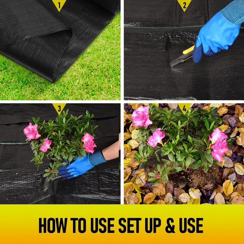 LAVEVE 3FT x 50FT Weed Barrier Landscape Fabric, 3.2oz Premium Heavy Duty Garden Cloth, Ground Cover for Gardening, Farming - Image 5