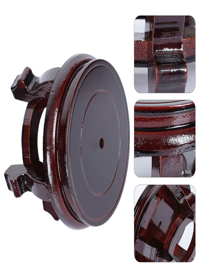 هيموتون قاعدة عرض خشبية، مزهرية على شكل زهرة اللوتس، مصباح طاولة، قاعدة إبريق شاي، حامل أصيص زهور دائري، أثاث كاتالبا، ديكور منزلي ثابت، 7.87 بوصة عرض × 3.9 بوصة ارتفاع - Image 5