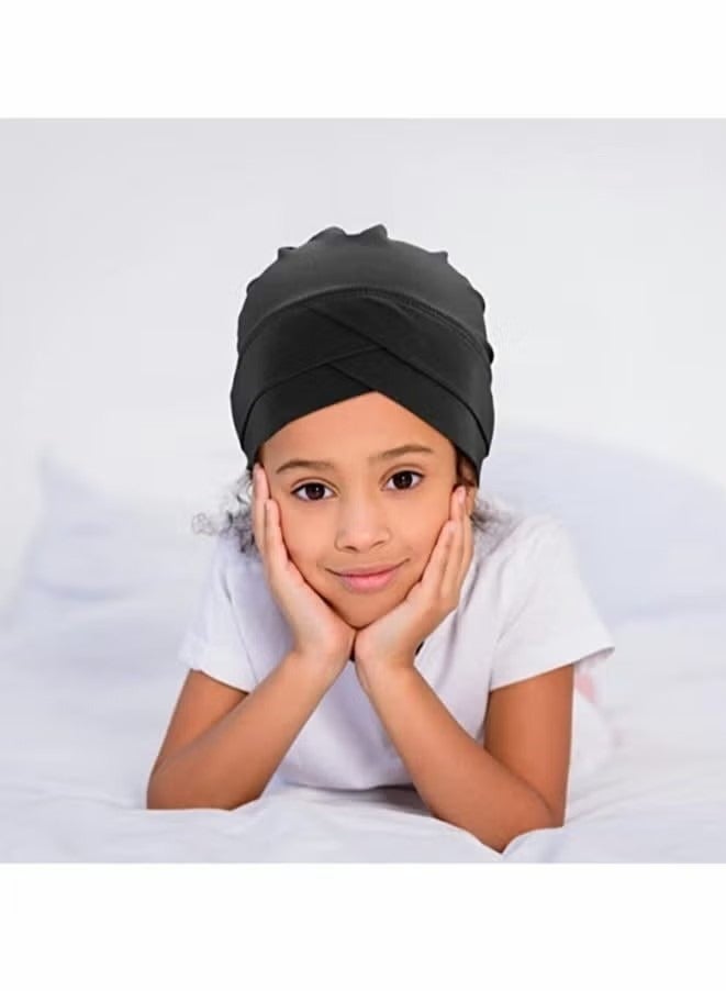 Ocean 4 Pieces Turbans for Women Soft Turban Head Wrap Pleated Beanie Cap - Image 4