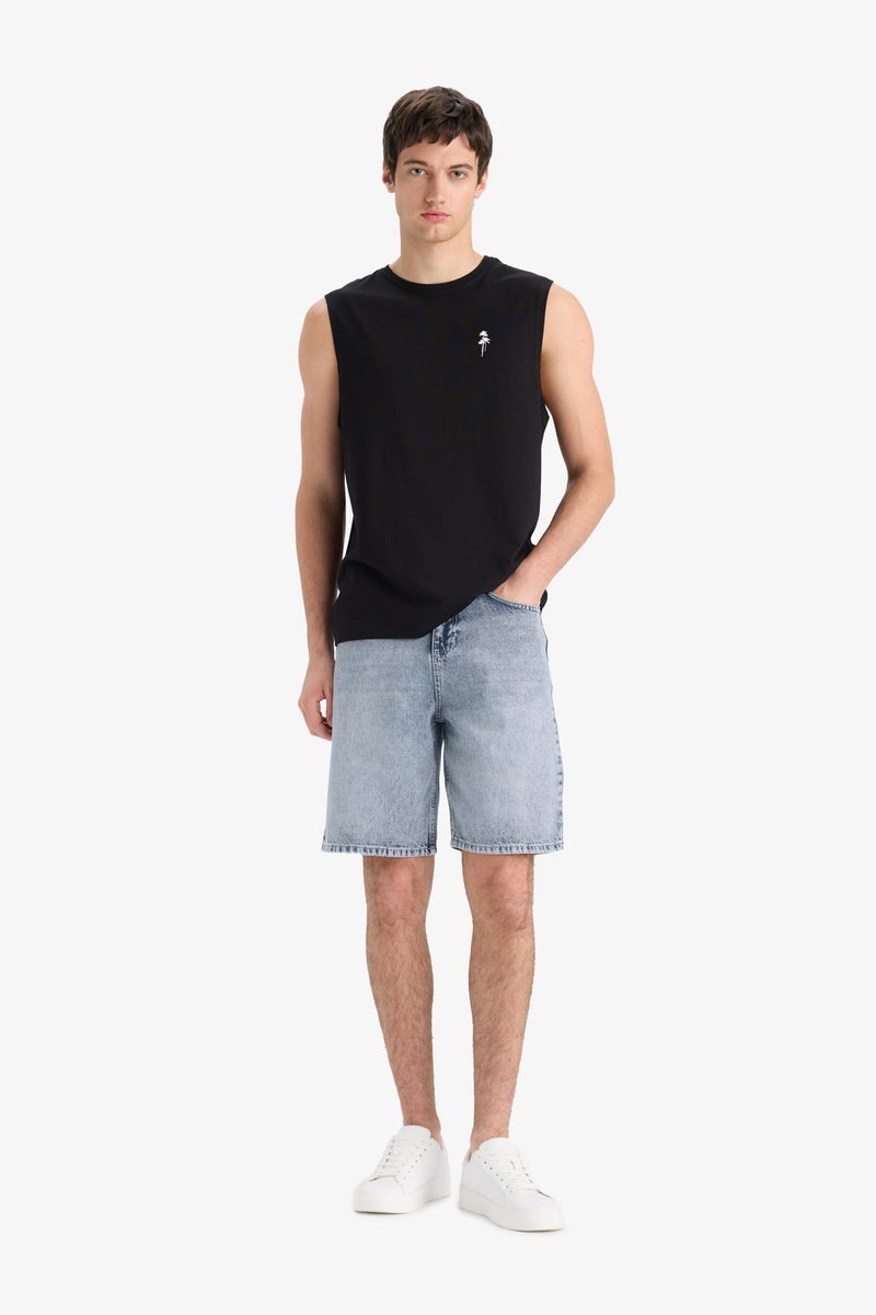 Man Regular Fit Jean Jean Bermuda