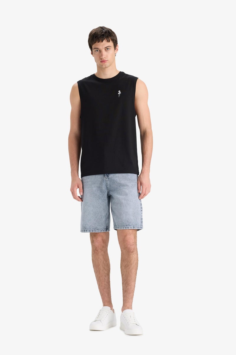 Man Regular Fit Jean Jean Bermuda