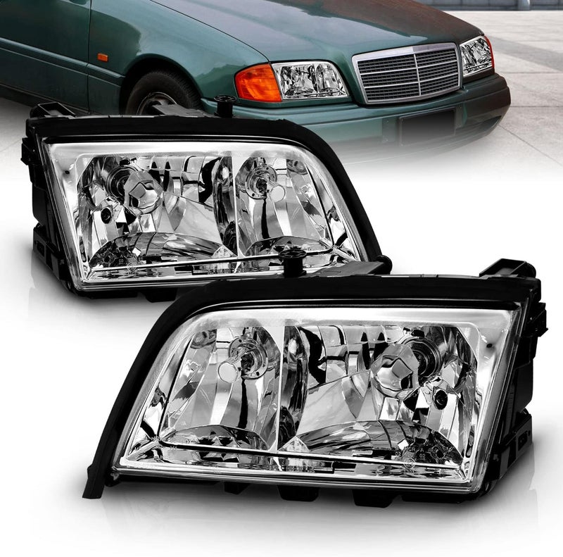 AmeriLite Crystal Headlights for Mercedes-Benz C Class W202 - Driver and Passenger Side - Image 1