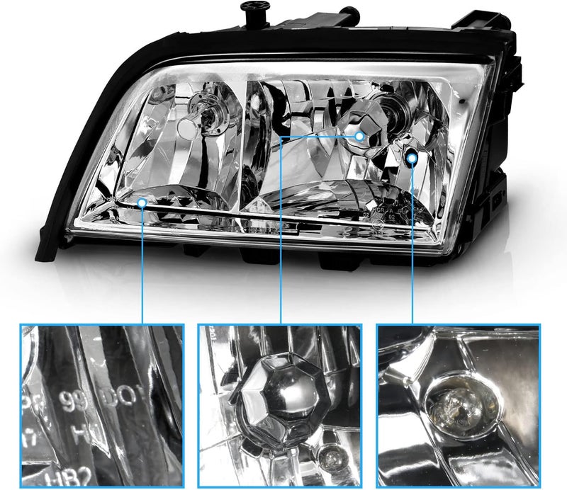AmeriLite Crystal Headlights for Mercedes-Benz C Class W202 - Driver and Passenger Side - Image 3