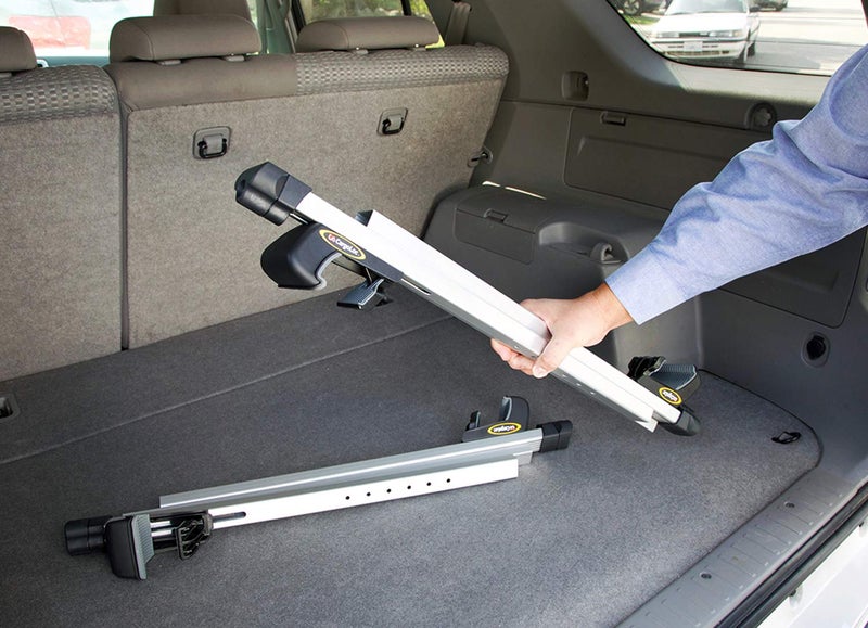 CargoLoc 2-Piece 60" Collapsible Aluminum Roof Top Cross Bar Set – Fits Maximum 55” Span Across Existing Raised Side Rails with Gap – Features Keyed Locking Mechanism - Image 5