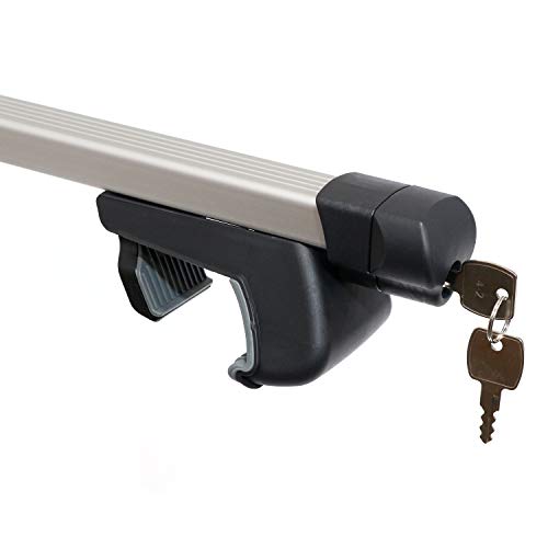 CargoLoc 2-Piece 60" Collapsible Aluminum Roof Top Cross Bar Set – Fits Maximum 55” Span Across Existing Raised Side Rails with Gap – Features Keyed Locking Mechanism - Image 4