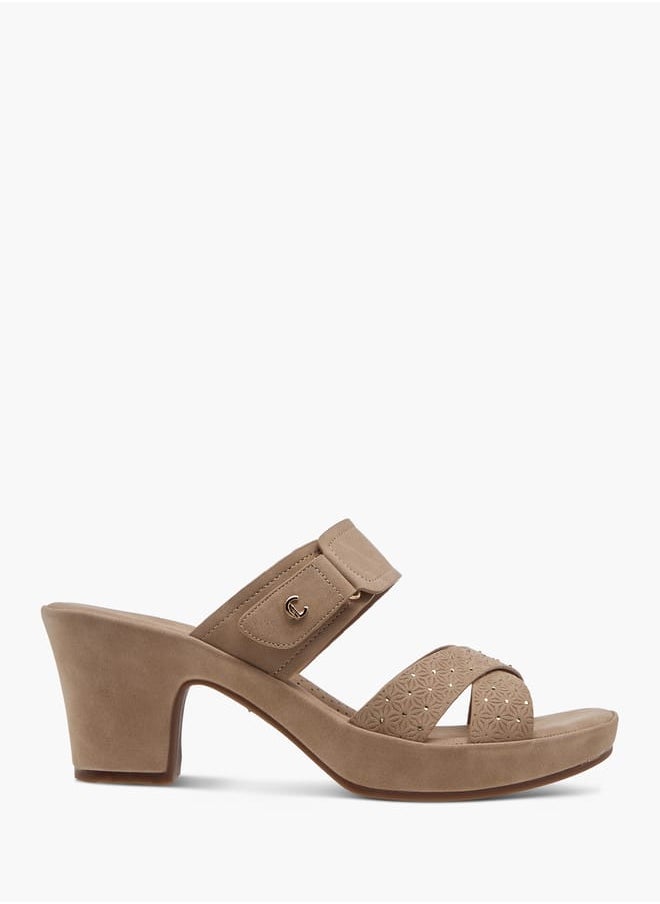 Le Confort Women Solid Slip-On Cross Strap Sandals  - Image 3