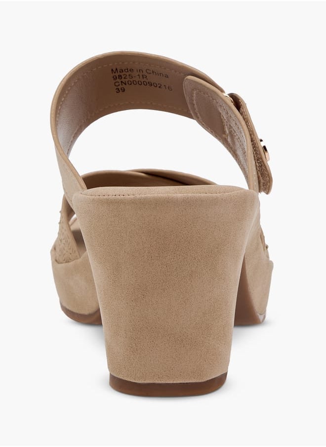 Le Confort Women Solid Slip-On Cross Strap Sandals  - Image 5