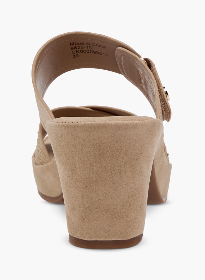 Le Confort Women Solid Slip-On Cross Strap Sandals - Image 5