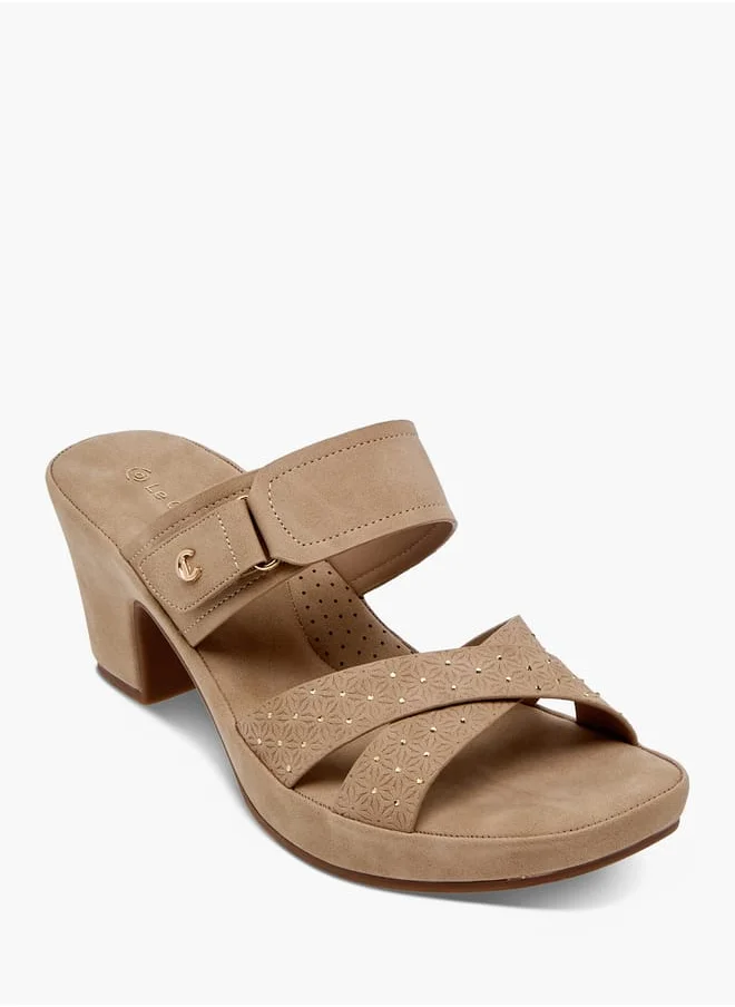 لو كونفورت Women Solid Slip-On Cross Strap Sandals