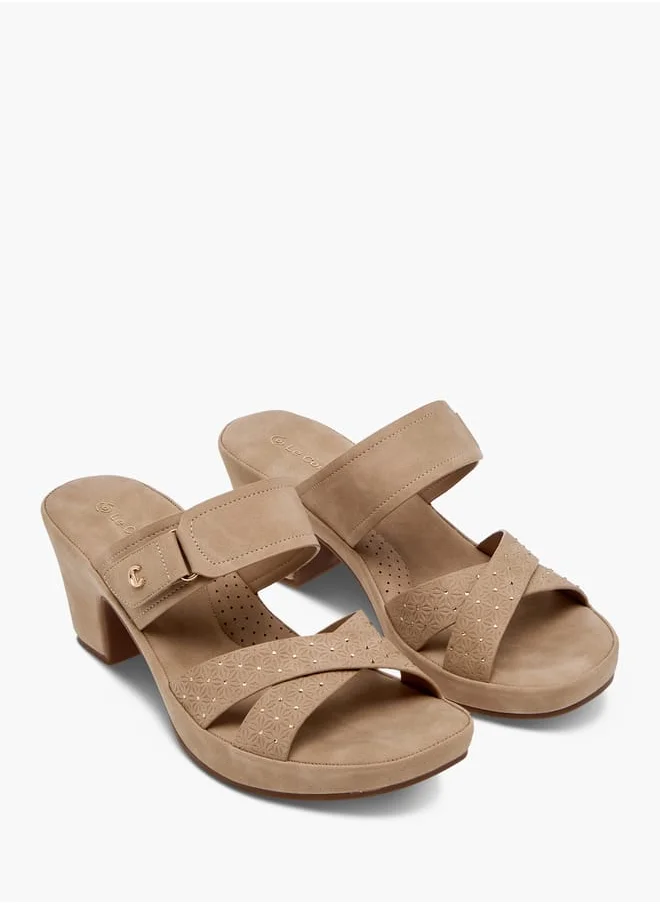 لو كونفورت Women Solid Slip-On Cross Strap Sandals