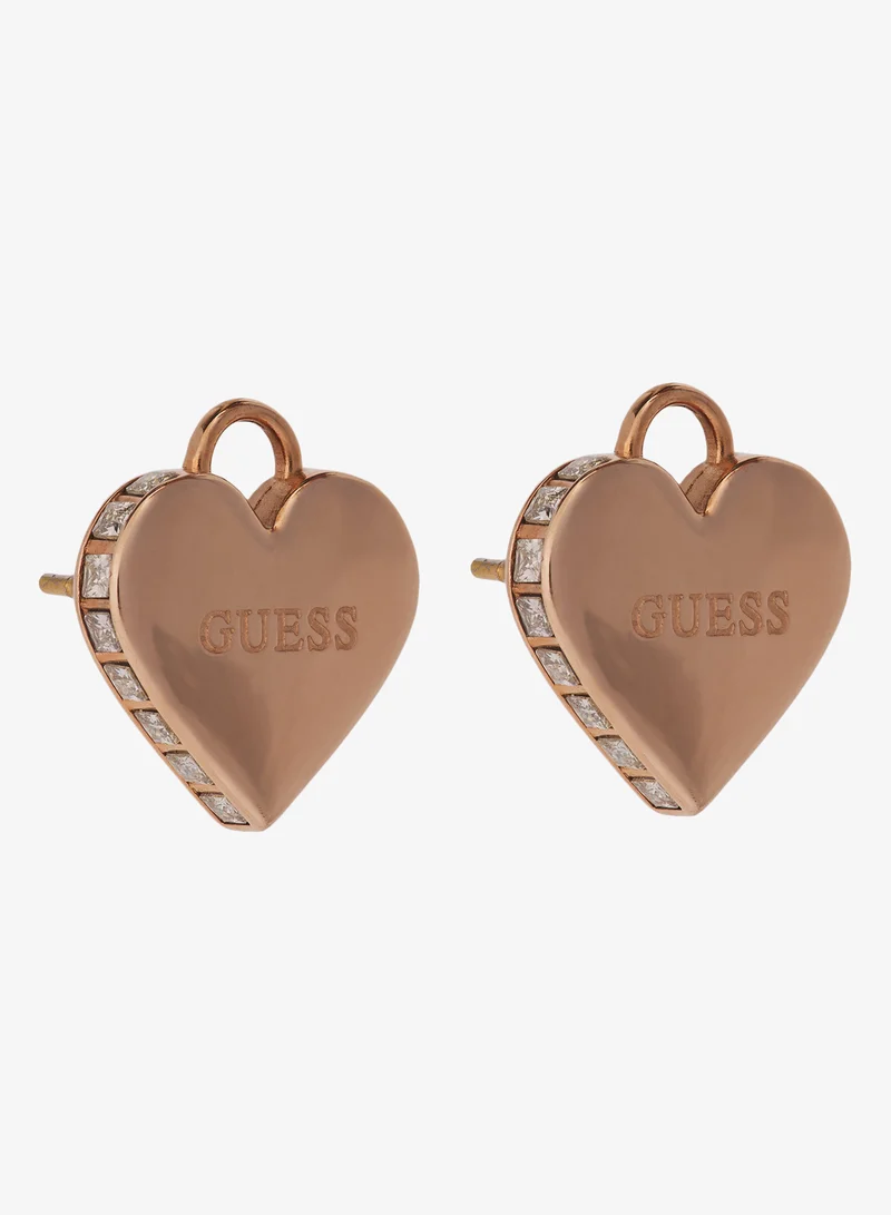 جس أقراط قلب مرصعة