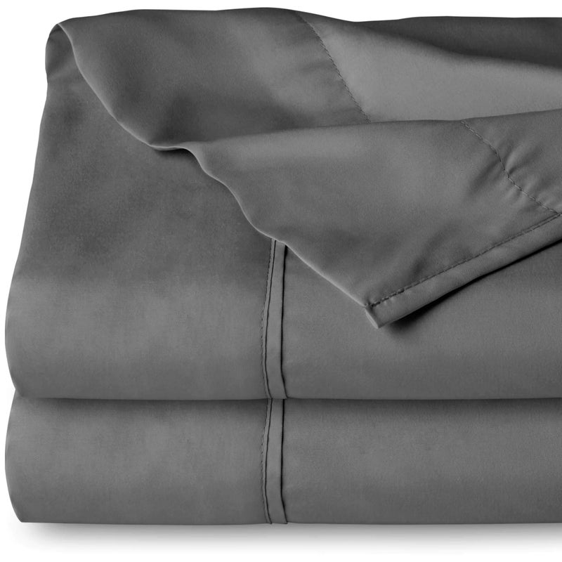 Bare Home Queen Flat Sheet  Premium 1800 UltraSoft Top Sheet  Hotel Luxury  Double Brushed  Easy Care  2 Flat Sheets Only Queen  2 Pack Grey