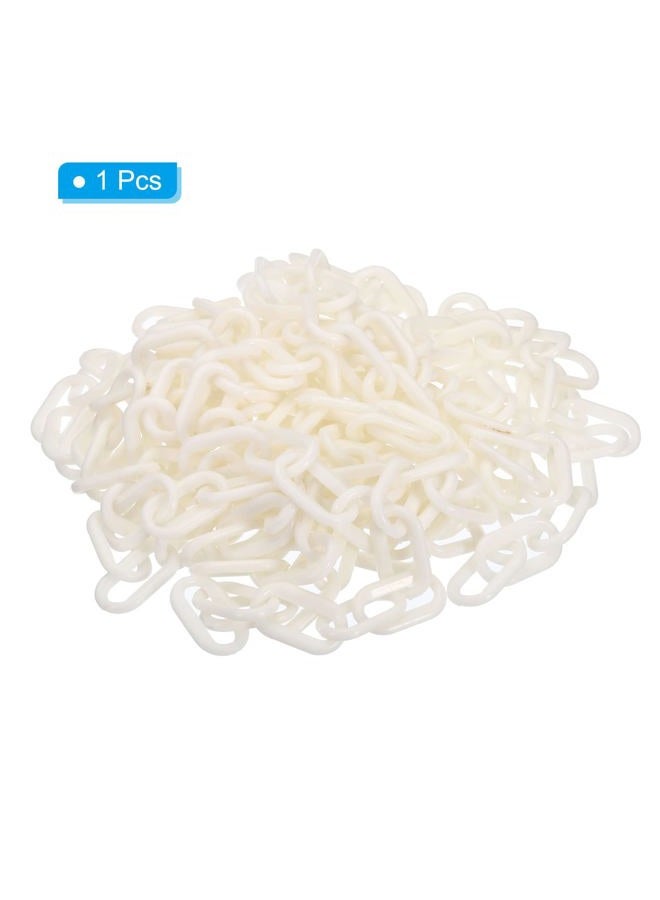 TeaZa 16ft Plastic Barrier Chain, Safety Barrier Chain Plastic Chain Links Crowd Control Barrier for Fence Gate Garden Construction Driveway Elevator Parking Lot, White  - Image 3