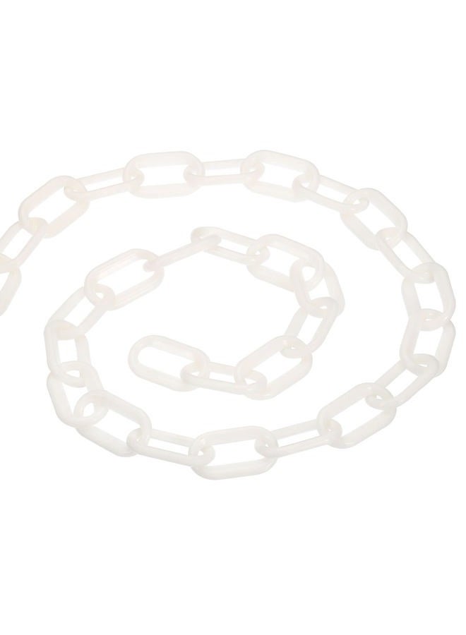TeaZa 16ft Plastic Barrier Chain, Safety Barrier Chain Plastic Chain Links Crowd Control Barrier for Fence Gate Garden Construction Driveway Elevator Parking Lot, White  - Image 1