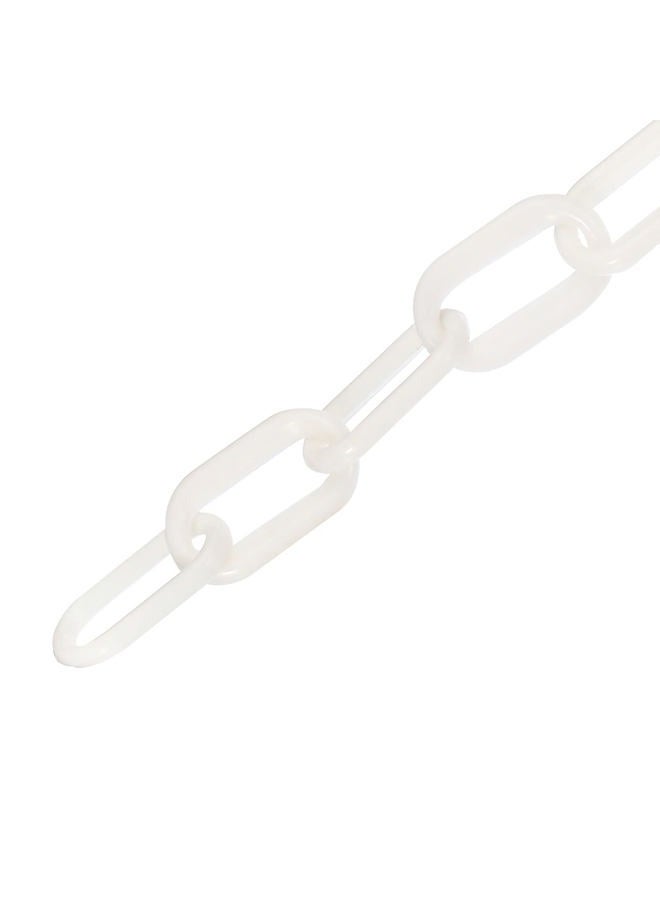 TeaZa 16ft Plastic Barrier Chain, Safety Barrier Chain Plastic Chain Links Crowd Control Barrier for Fence Gate Garden Construction Driveway Elevator Parking Lot, White  - Image 4