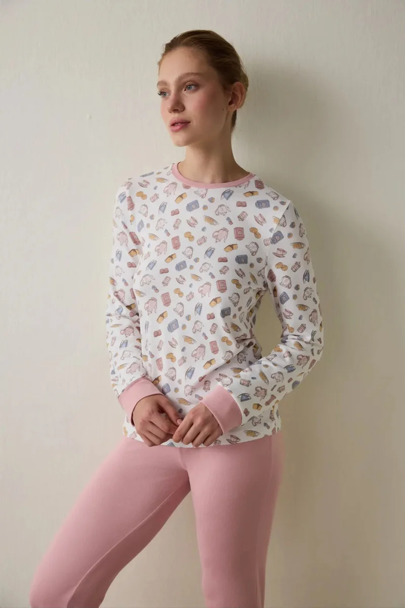 Penti PENTI Tea Party Printed Long Sleeve Pajama Top