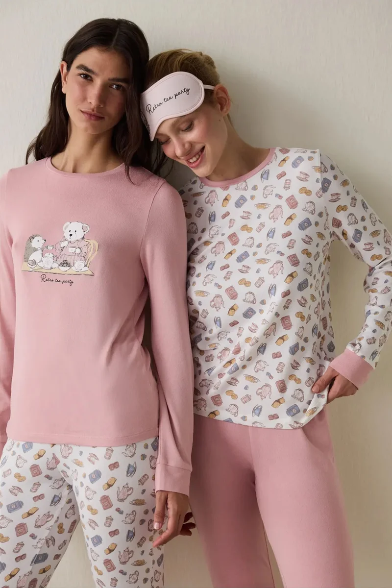 Penti PENTI Tea Party Printed Long Sleeve Pajama Top