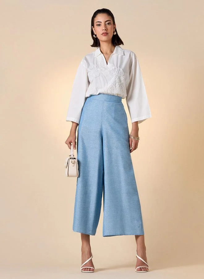 Iconic Iconic Wide Leg Palazzo Pants with Pockets