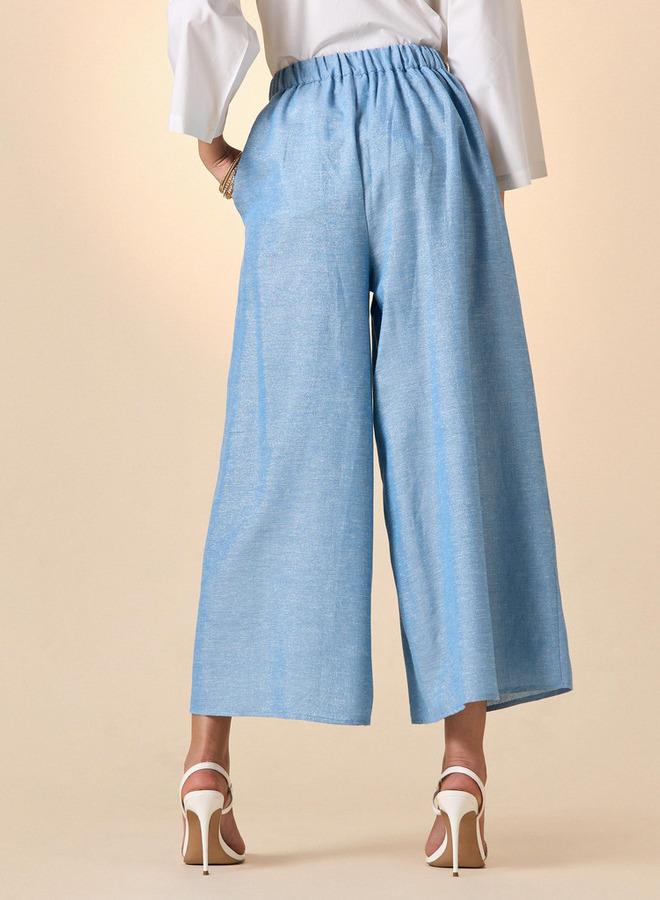 ايكونيك بنطلون بالازو واسع الأرجل بأزرار وجيوب - Image 3