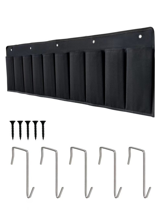 RVZONE RV Shoe Pockets 10 Pockets Heavy Hanging Bedside Storage Organizer with Sturdy Hooks Storage Pockets Hangs on bed for Shoes Toys and Tool Accessories - Image 1