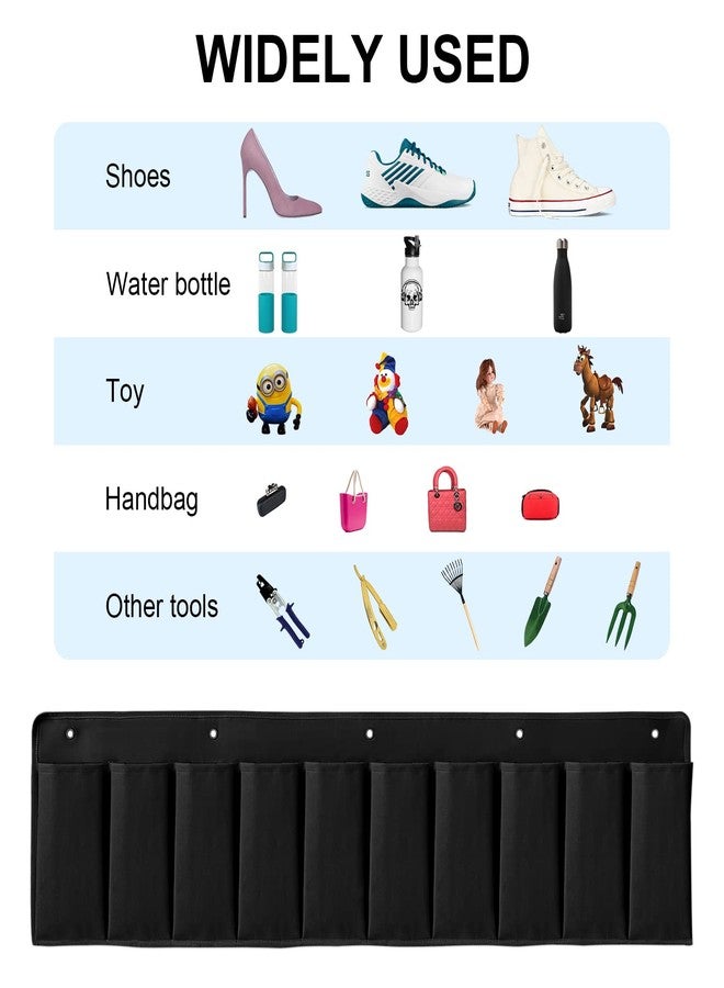 RVZONE RV Shoe Pockets 10 Pockets Heavy Hanging Bedside Storage Organizer with Sturdy Hooks Storage Pockets Hangs on bed for Shoes Toys and Tool Accessories - Image 4