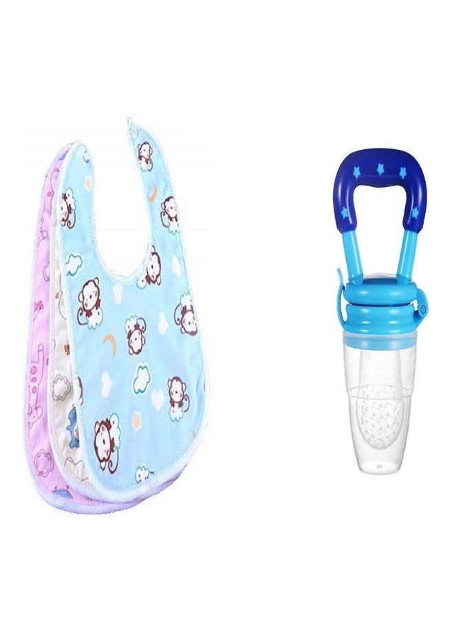 ANTIL'S 3pcs Waterproof Baby Bib/Apron & 1 Pcs Fruit Feeder Combo Pack - Image 1