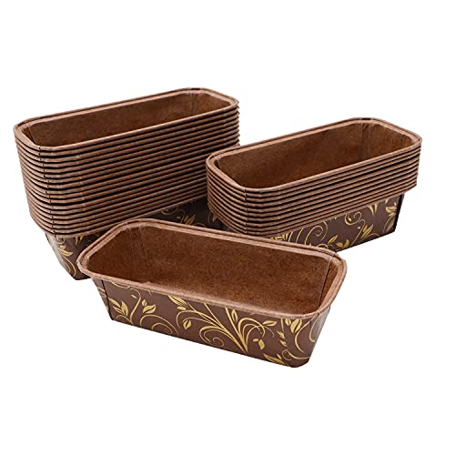 Esslly Rectangular Paper Loaf Moulds by Ecopack, Italy | Pack of 20 | Non-Stick, Oven Safe, Disposable Baking Pans | Size: 199 x 75 x 62 mm | Ideal for Breads & Cakes - Image 2