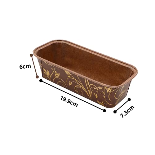 Esslly Rectangular Paper Loaf Moulds by Ecopack, Italy | Pack of 20 | Non-Stick, Oven Safe, Disposable Baking Pans | Size: 199 x 75 x 62 mm | Ideal for Breads & Cakes - Image 3