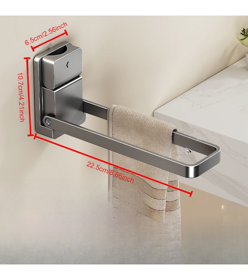 Suction Cup Foldable Towel Rack No Drill Hand Towel Holder For Sink Bathroom - Image 3