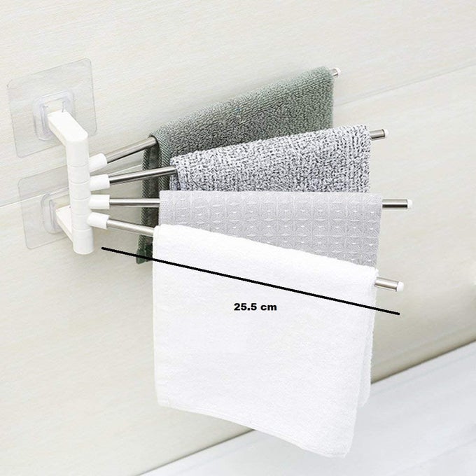 STAINLESS STEEL 4 BAR TOWEL RACK FOR BATHROOM TOWEL HOLDER FOR KITCHEN TOWEL HANGER STAND FOR WASH BASIN