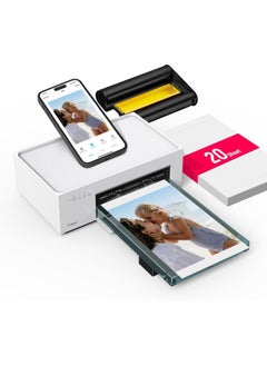 Liene Liene 4x6 Inch Photo Printer, 20 Photo Papers,1 Cartridge, Wi-Fi Picture Printer, Portable Thermal Dye Sublimation Printer for iPhone, Android, PC, Smartphone, Laptop, Desktop Compatible, Full-Color Instant Printer for Home & Travel, White  - Image 1